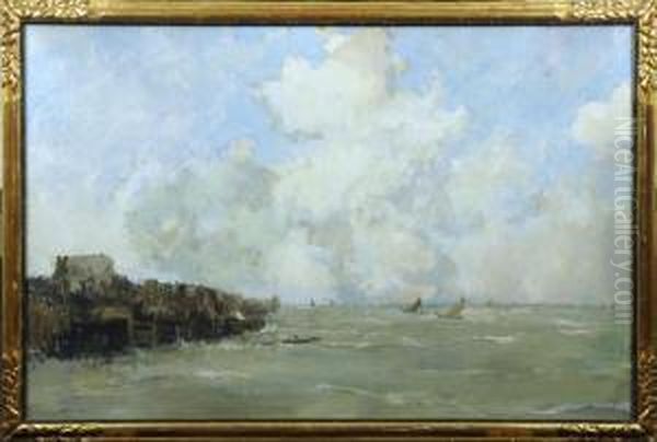 Paysage Maritime Oil Painting by Jules Brouwers