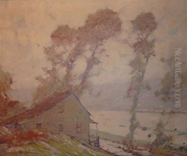House And Landcape Oil Painting by Roy H. Brown