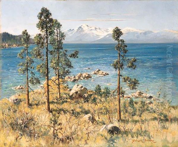 Wind In The Pines, Lake Tahoe Oil Painting by Belmore Browne
