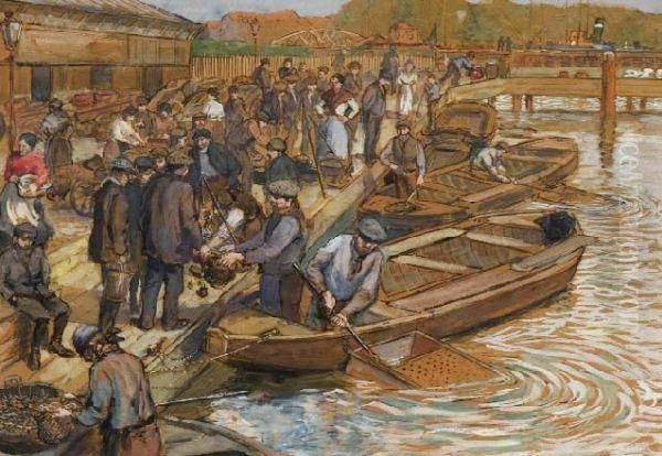 Wilgen Aan De Slootkant Oil Painting by Robert Ives Browne