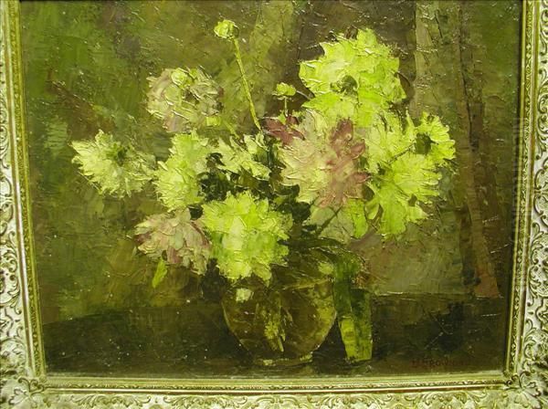 Still Life Of Flowers In A Vase Oil Painting by Hugh Browning