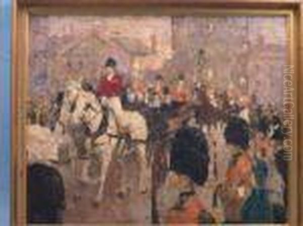 Military Parade Inlondon Oil Painting by Hugh Browning