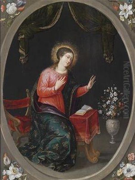 The Virgin Mary With A Bouquet Of Flowers Oil Painting by Jan Brueghel the Younger