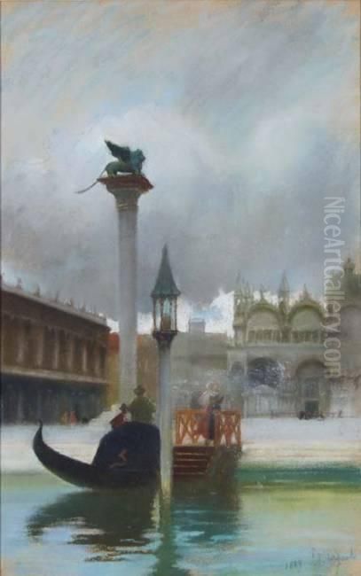 Piazza San Marco Oil Painting by Emanuele Brugnoli