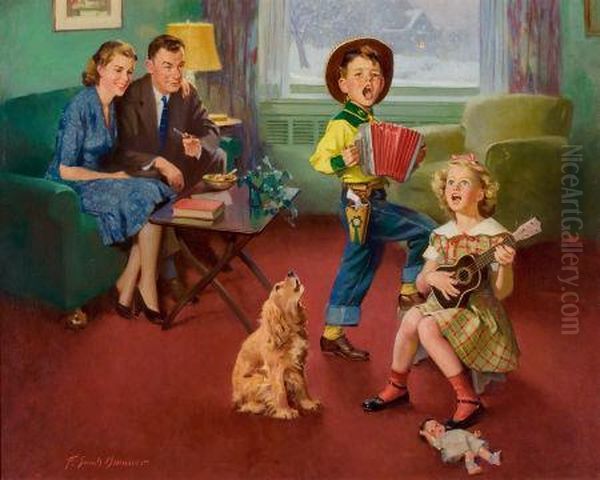 Serenade Time Oil Painting by Frederick Sands Brunner