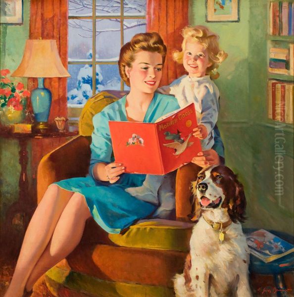 Mother Goose Stories Oil Painting by Frederick Sands Brunner
