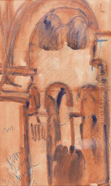 Mantova Oil Painting by Anselmo Bucci