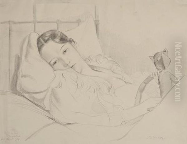 Mildred Anderson And Hotel Du Lac Oil Painting by John Buckland-Wright