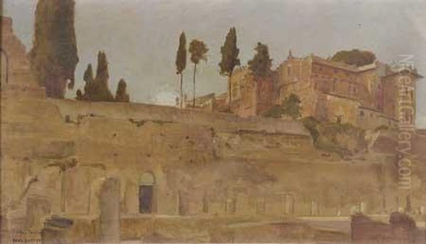 Rome : Villa Mills Palatin Oil Painting by Paul Buffet