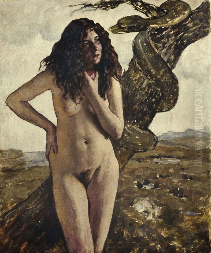 The Temptation Oil Painting by Lothar von Seebach
