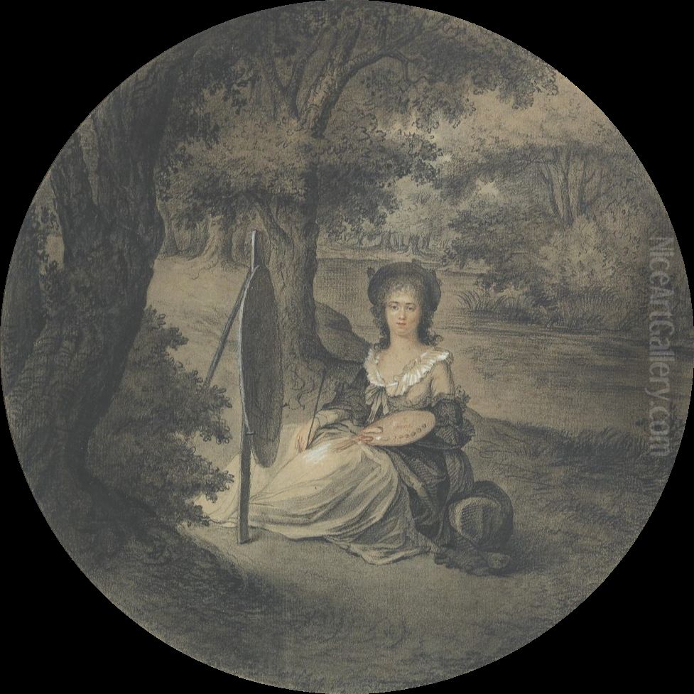 self-portrait of Virginie Augeron Oil Painting by unknown