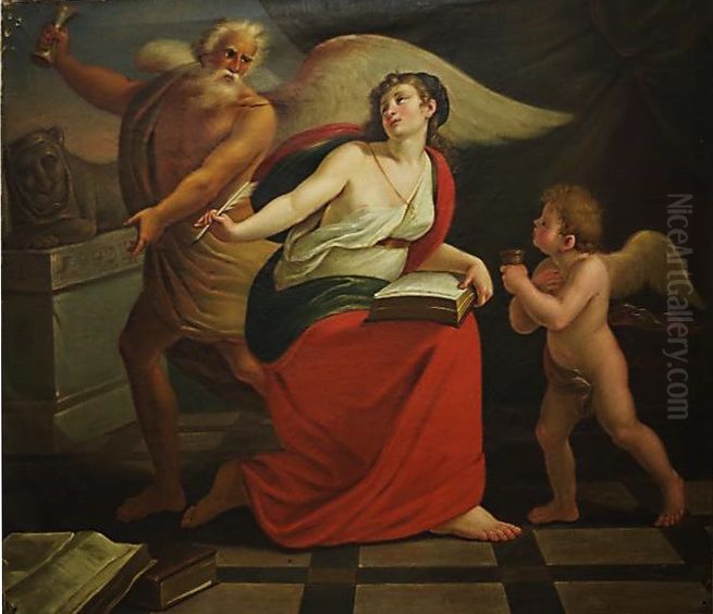 Alegoria a Historia Oil Painting by Arcangelo Fuschini