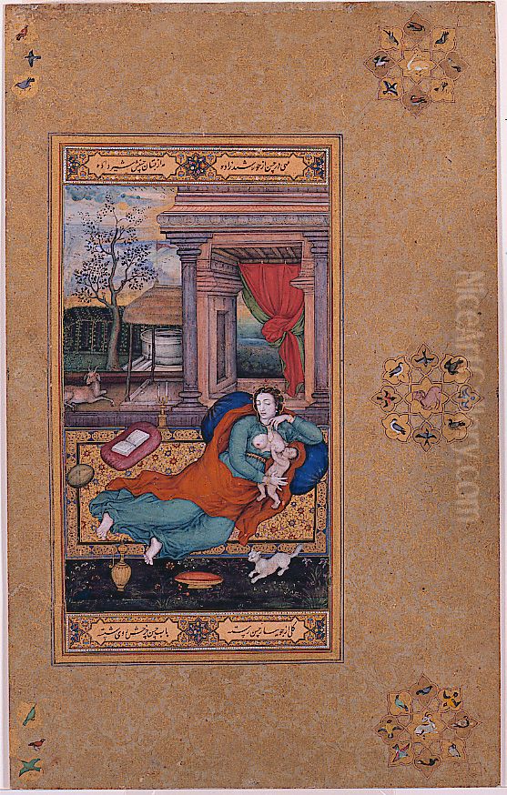 The Virgin and Child Oil Painting by Basawan