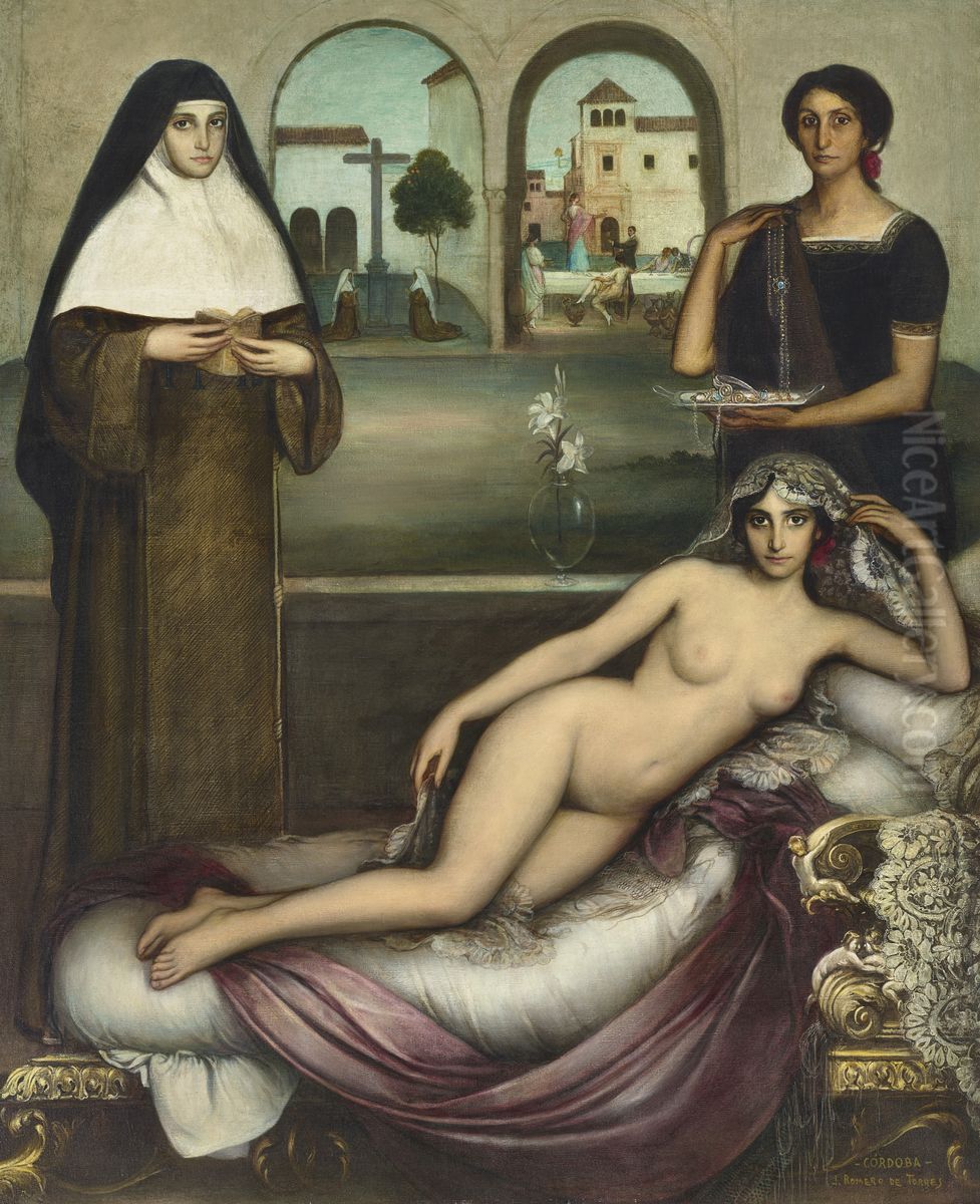 Las dos sendas Oil Painting by Julio Romero De Torres