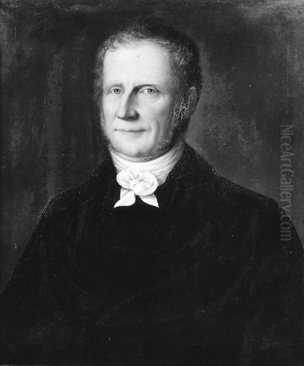 Christian Horrebow Homann d.e. Oil Painting by Carl Peter Lehmann
