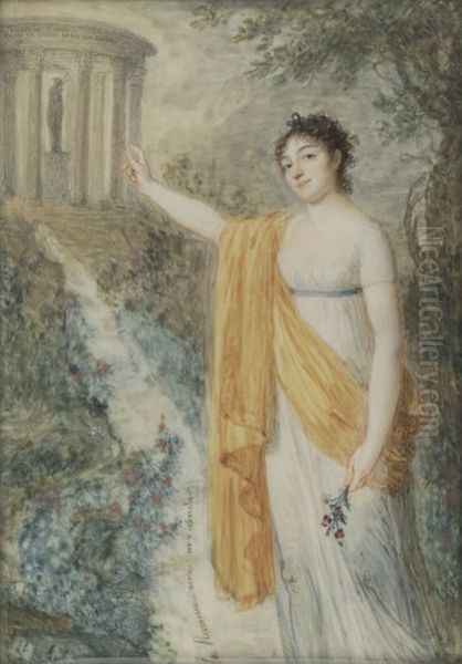 Portrait of Fanny Charrin (1781-1854) Oil Painting by Jean-Baptiste Jacques Augustin