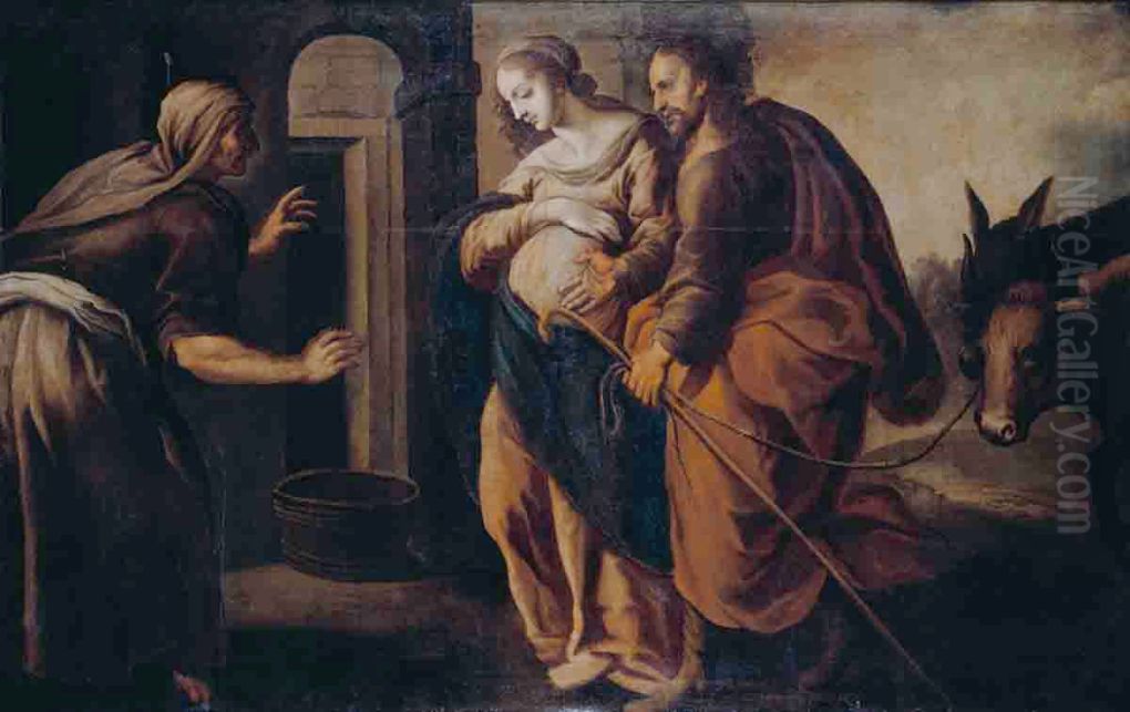 Maria e Jose buscando guarida em Belem Oil Painting by unknown