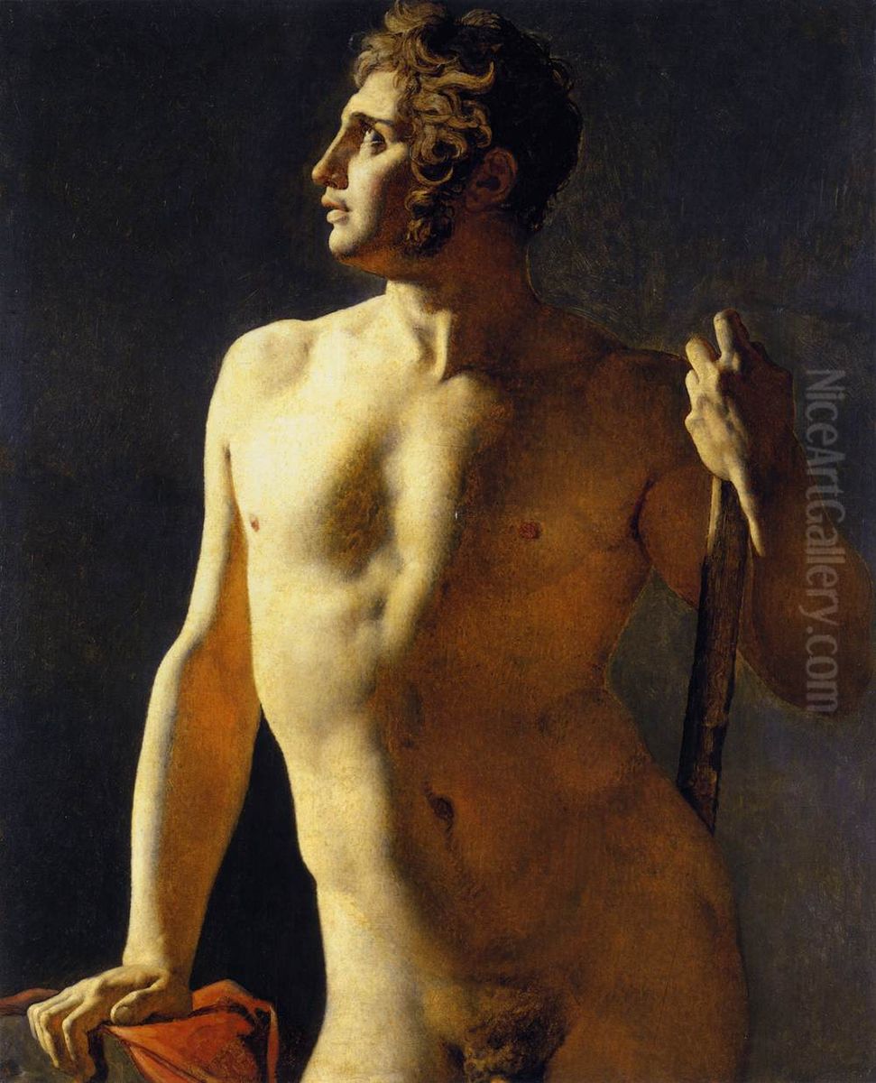 Study of a Male Nude Oil Painting by Jean Auguste Dominique Ingres