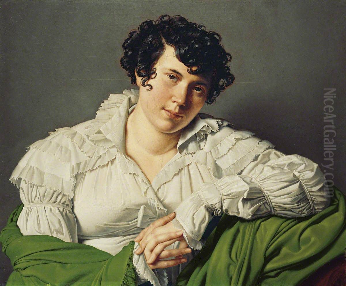Portrait of a Young Woman (formerly thought to be Mme de Stael, 1766-1817) Oil Painting by Jean Auguste Dominique Ingres