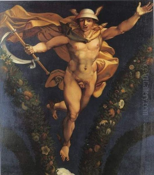 Mercure, d'apres la fresque de Raphael a la Farnesine Oil Painting by Jean Auguste Dominique Ingres