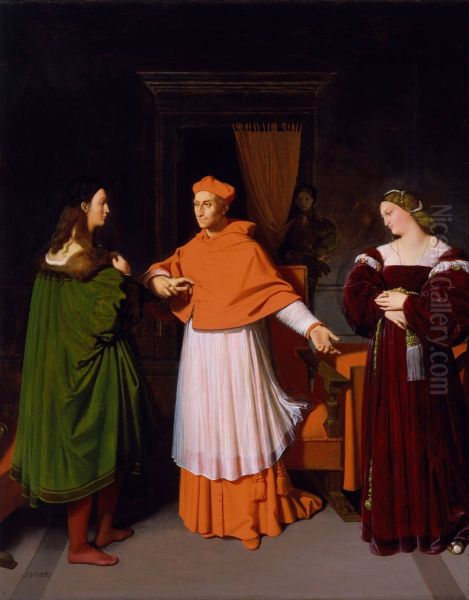 The Betrothal of Raphael and the Niece of Cardinal Bibbiena Oil Painting by Jean-Auguste-Dominique Ingres