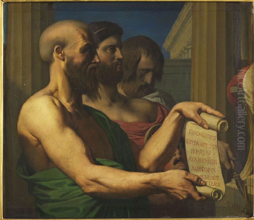Os tragicos gregos Oil Painting by Jean Auguste Dominique Ingres