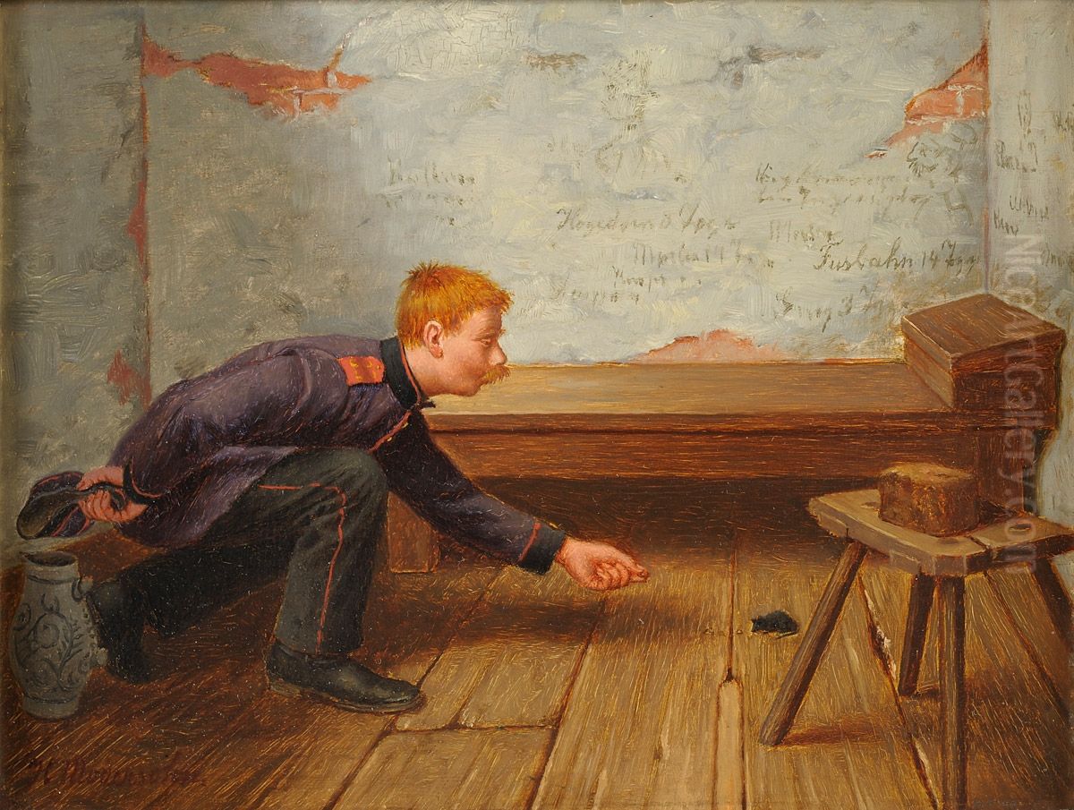 Ein unterhaltsamer Arrest Oil Painting by Heinrich Modersohn