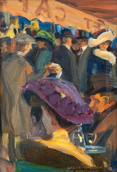 Pariisin kahvila Oil Painting by Akseli Gallen-Kallela