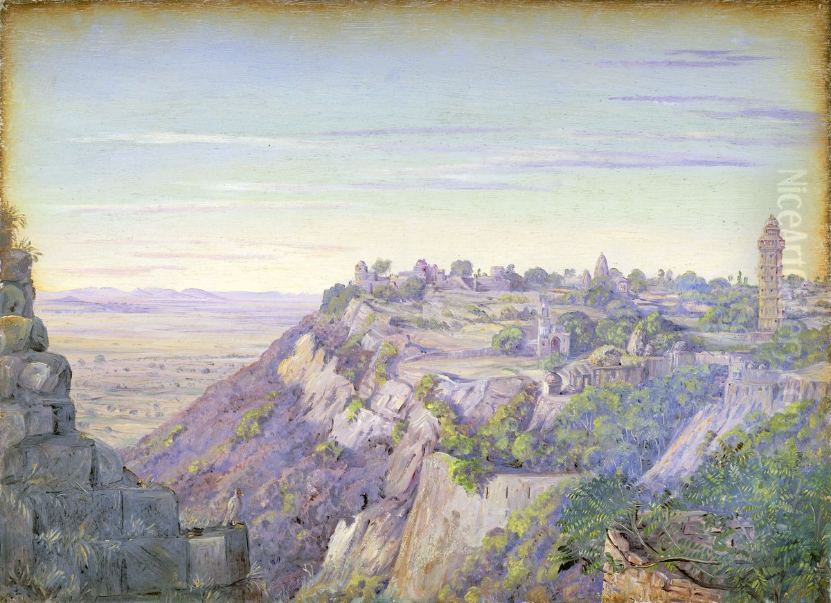 'Chittur. Rajputana. India. Decr. 1878' Oil Painting by Marianne North