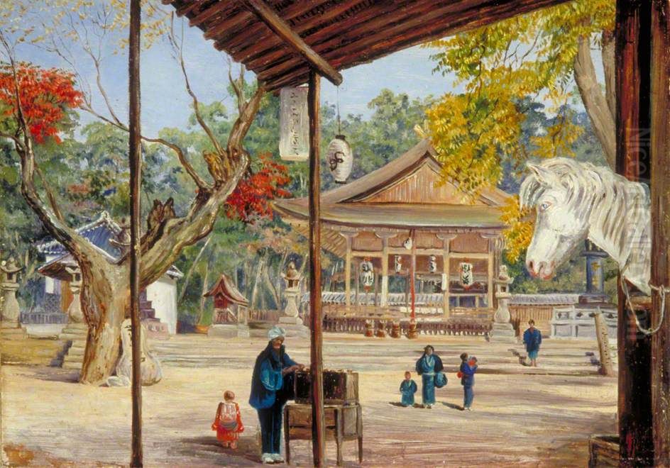 Entrance to the Temple at Kobe, Japan Oil Painting by Marianne North