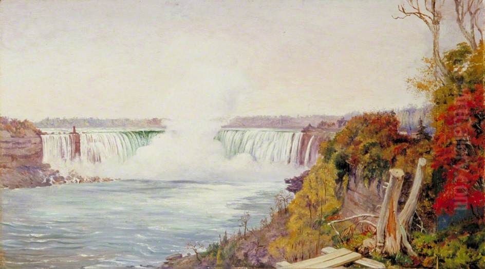 View of Both Falls of Niagara Oil Painting by Marianne North