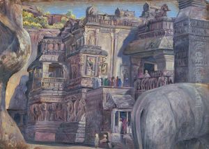 In the Kylas, Ellora, India, March 1878