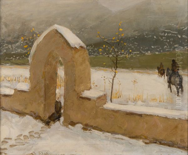 Taos Oil Painting by Akseli Gallen-Kallela