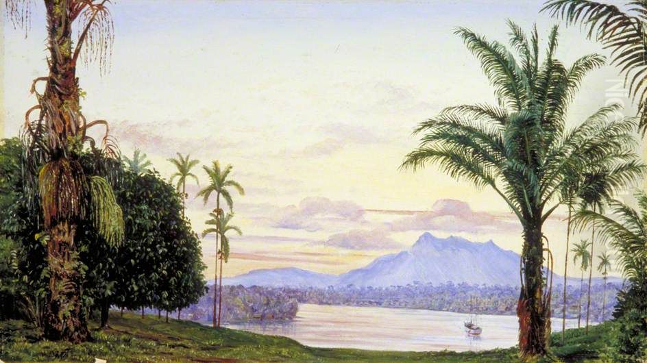 View of Matang and River, Sarawak, Borneo Oil Painting by Marianne North