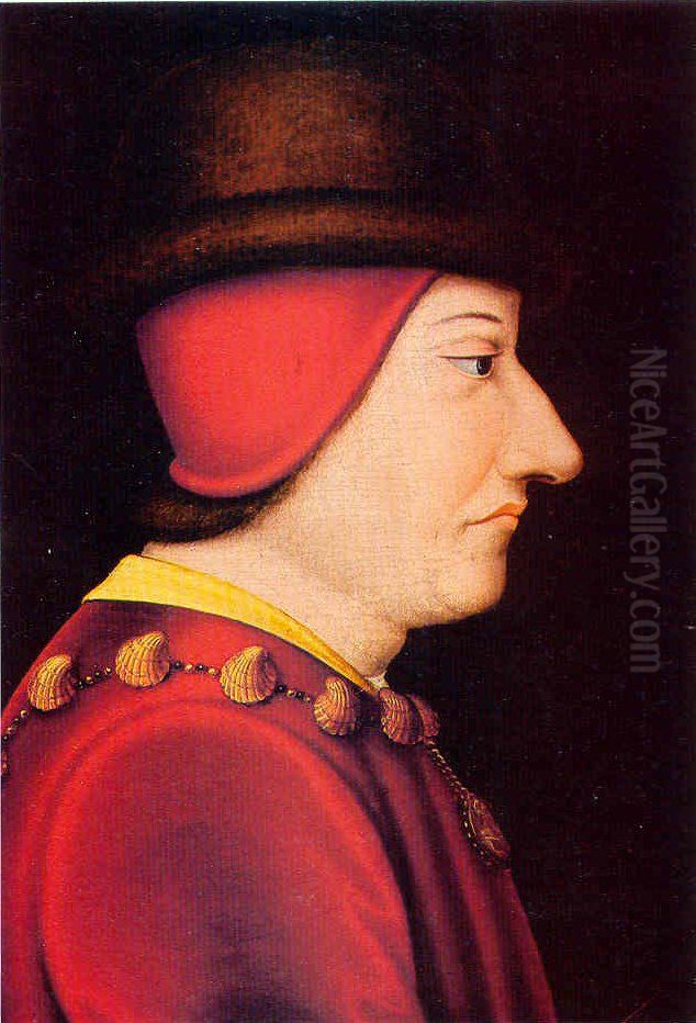 Portrait of Louis XI. Copy after Jean Fouquet. Oil Painting by Jean Fouquet