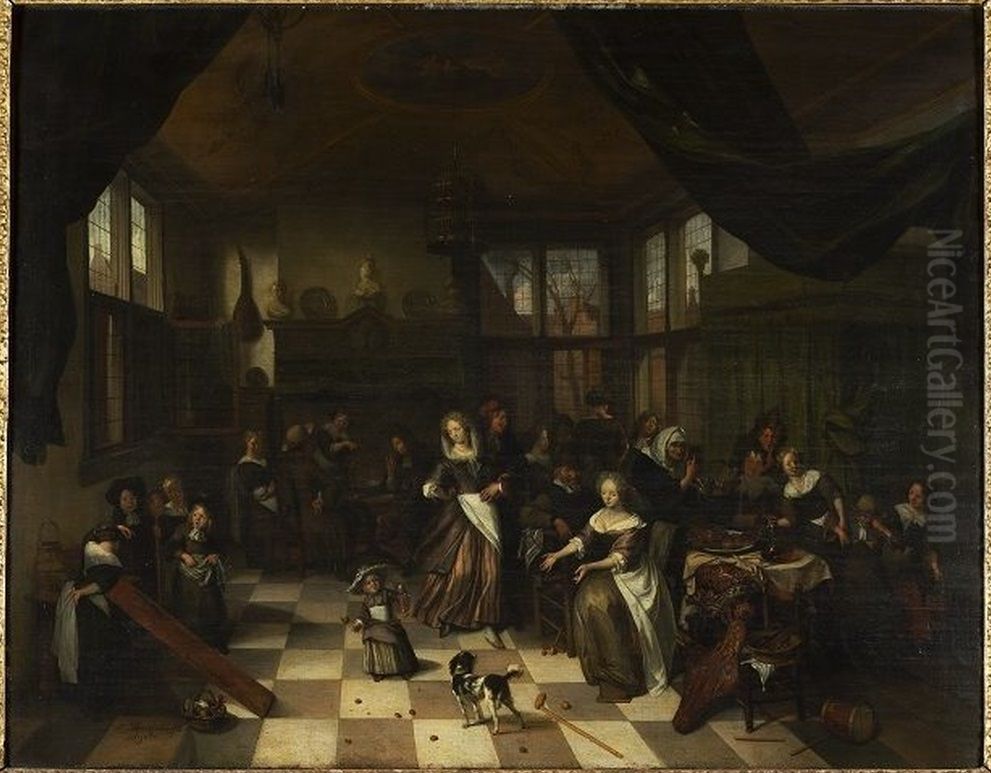 The Feast of St. Nicholas Oil Painting by Richard Brakenburgh