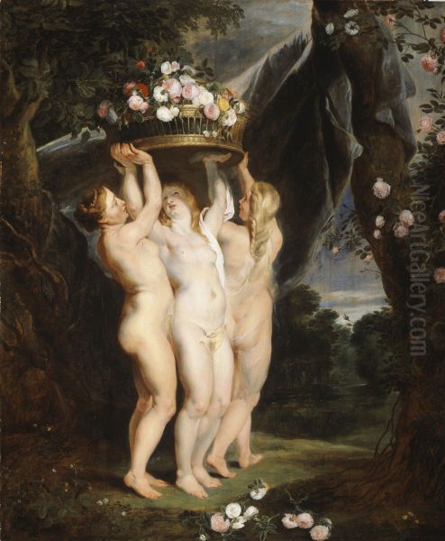 The Three Graces Oil Painting by (studio of) Rubens, Peter Paul