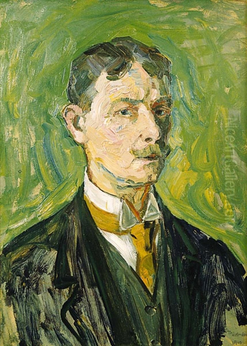 Selvportrett Oil Painting by Thorolf Holmboe