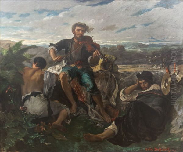 Three bohemians Oil Painting by Joseph Alfred Bellet du Poisat