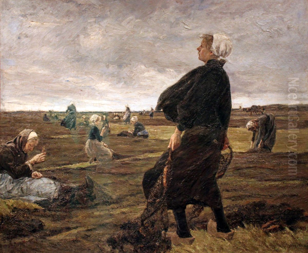 The Net Menders Oil Painting by Max Liebermann