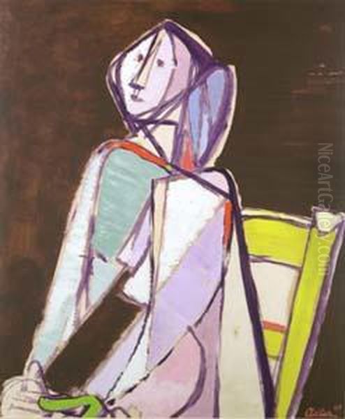 The Seated Figure Oil Painting by Jankel Adler