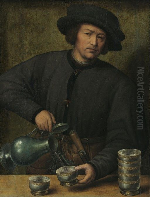 Bildnis eines Weinschenks Oil Painting by Joos Van Cleve