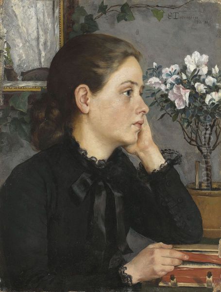 Thoughtful Oil Painting by Sophie Werenskiold