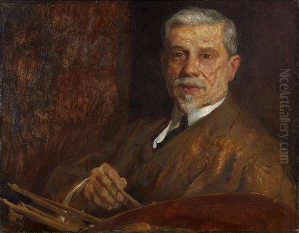 Retrato de Luciano Feire (c. 1915-1920) Oil Painting by Adriano de Sousa Lopes