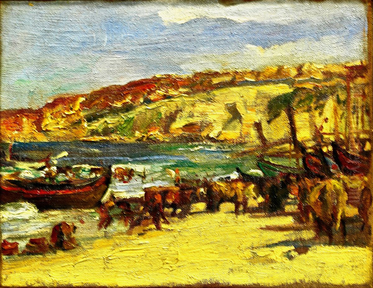Praia em Portugal Oil Painting by Adriano de Sousa Lopes