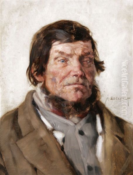 Silmapuoli karjalainen Oil Painting by Albert Edelfelt