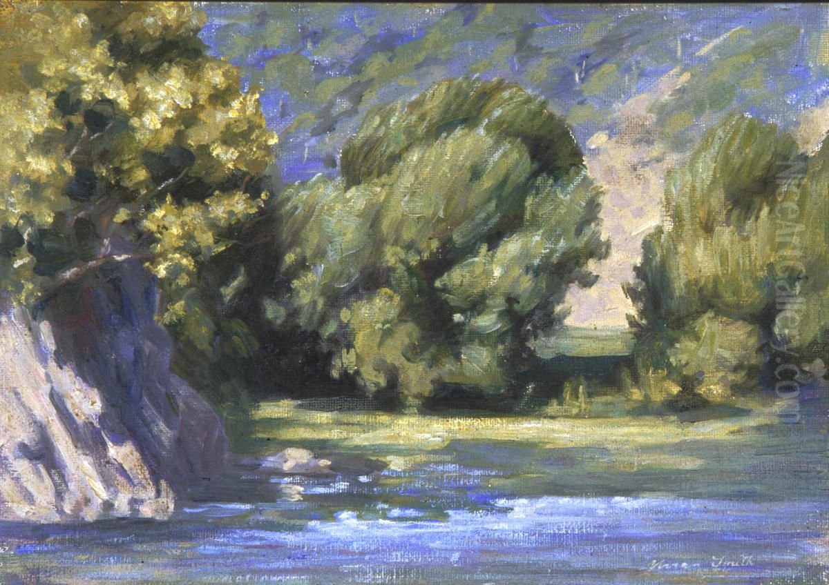 A Breezy Day (Waikanae River) Oil Painting by Vivian Smith