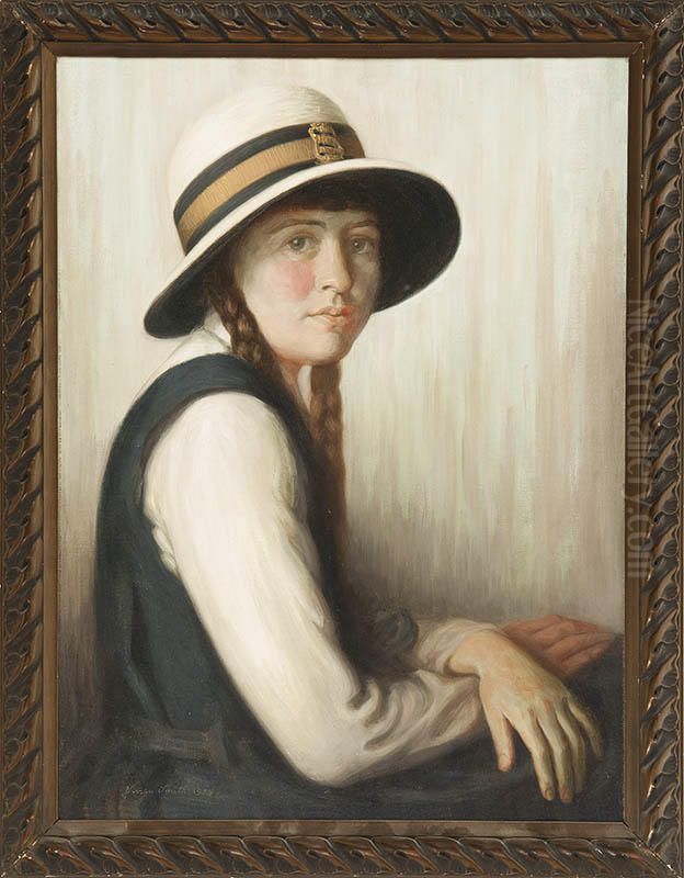 Untitled (Portrait of a schoolgirl) Oil Painting by Vivian Smith