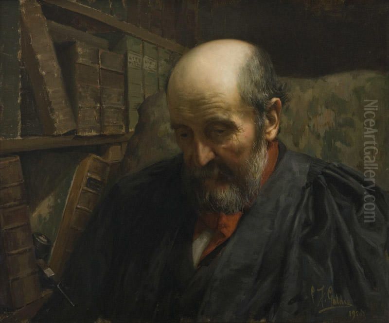 Of Making Many Books there is no end, and Much Study is a Weariness to the Flesh Oil Painting by C. F. Goldie
