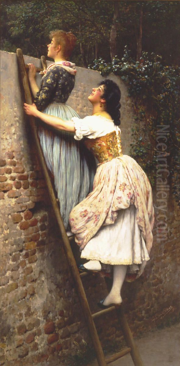 Curiosity Oil Painting by Eugene de Blaas
